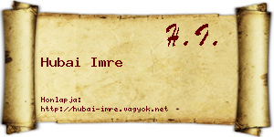 Hubai Imre névjegykártya